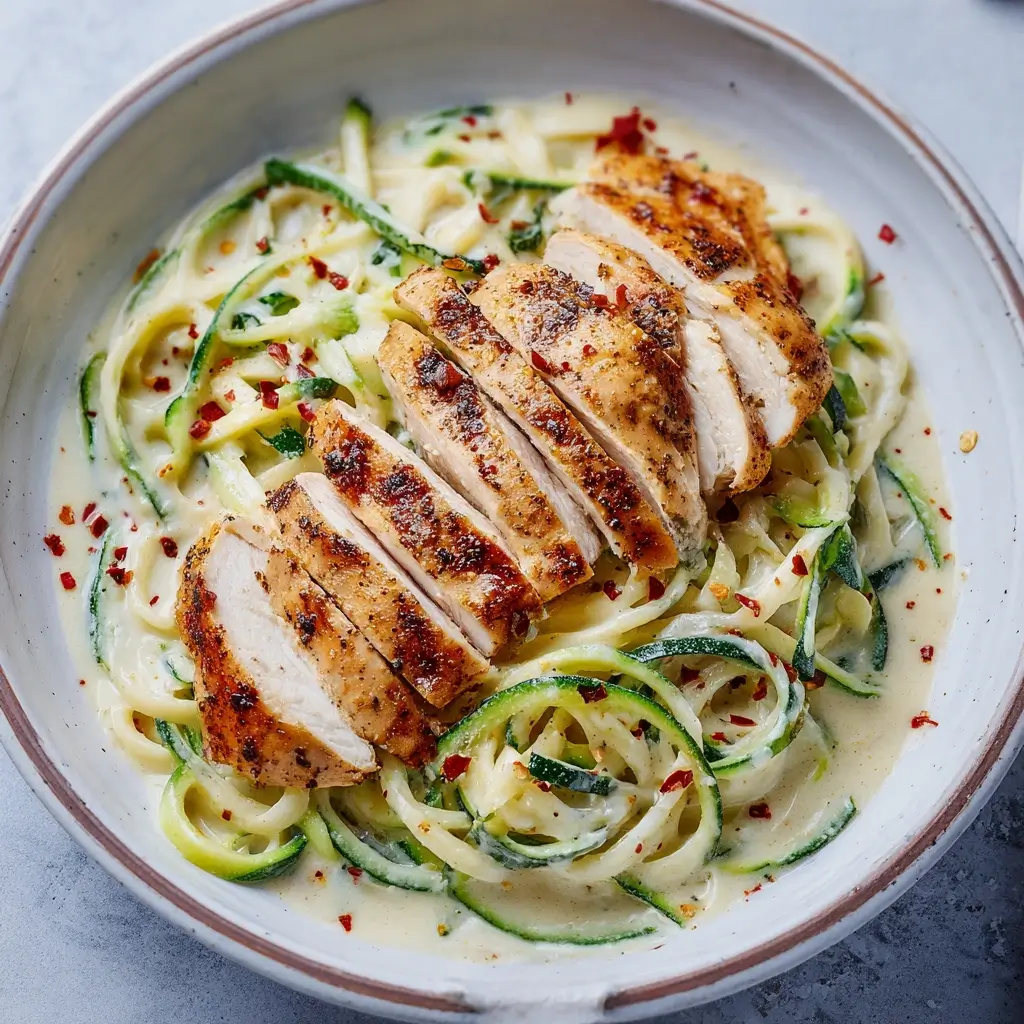 Easy Chicken Alfredo with Zoodles