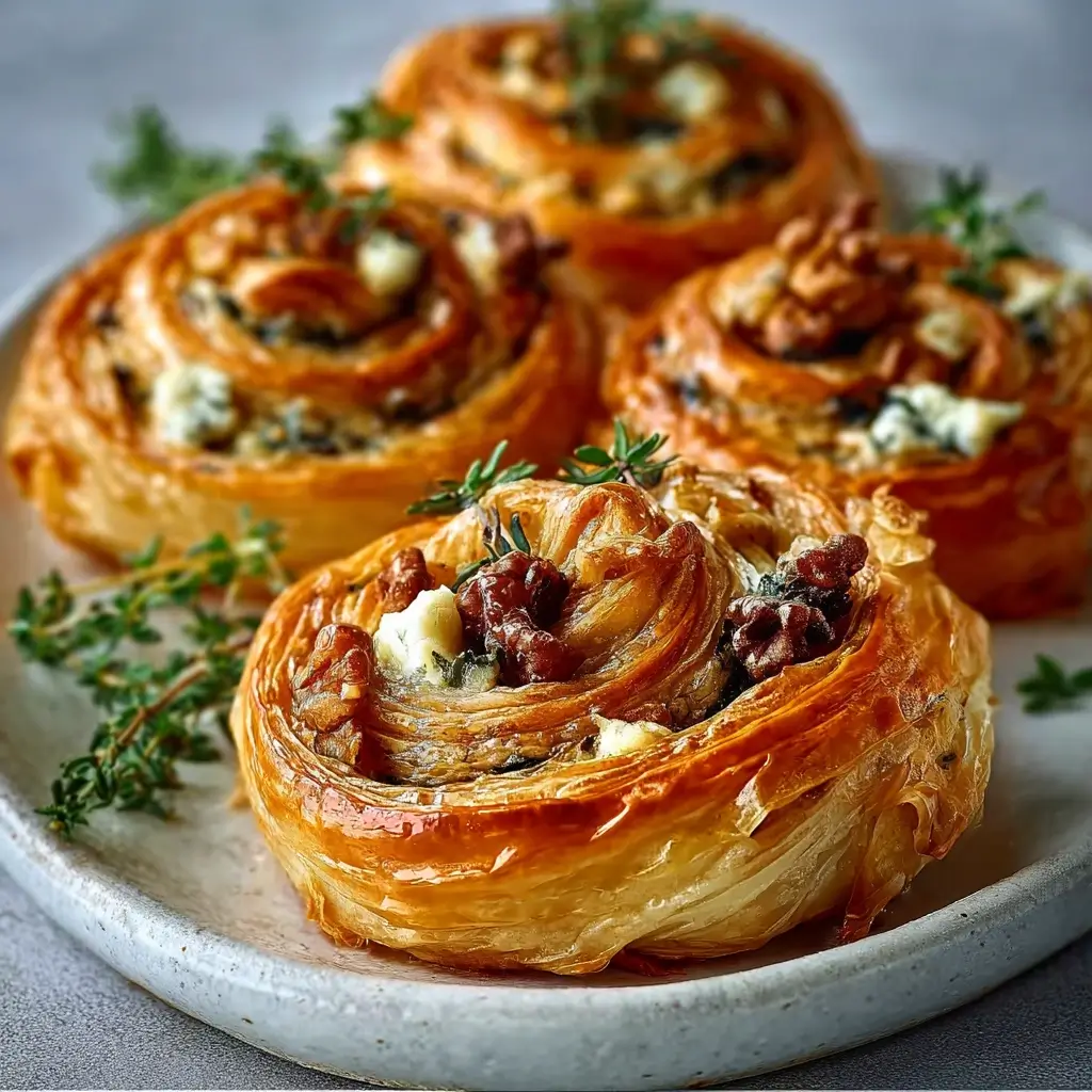 Blue Cheese Walnut Thyme Puff Pastry