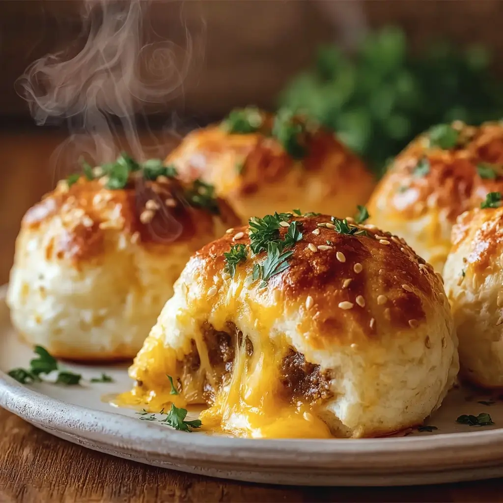 Garlic Parmesan Cheeseburger Bombs