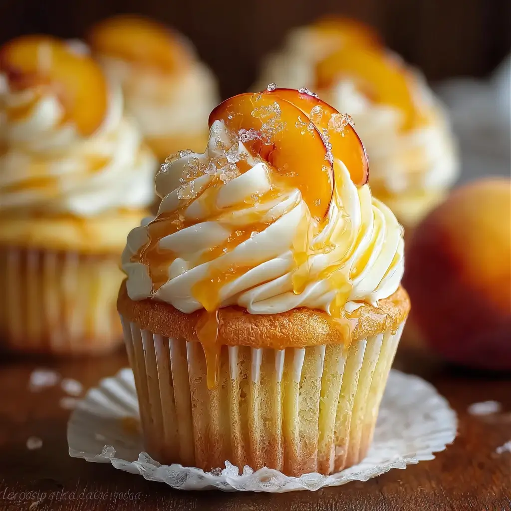 Honey Peach Cream Cheese Cupcakes