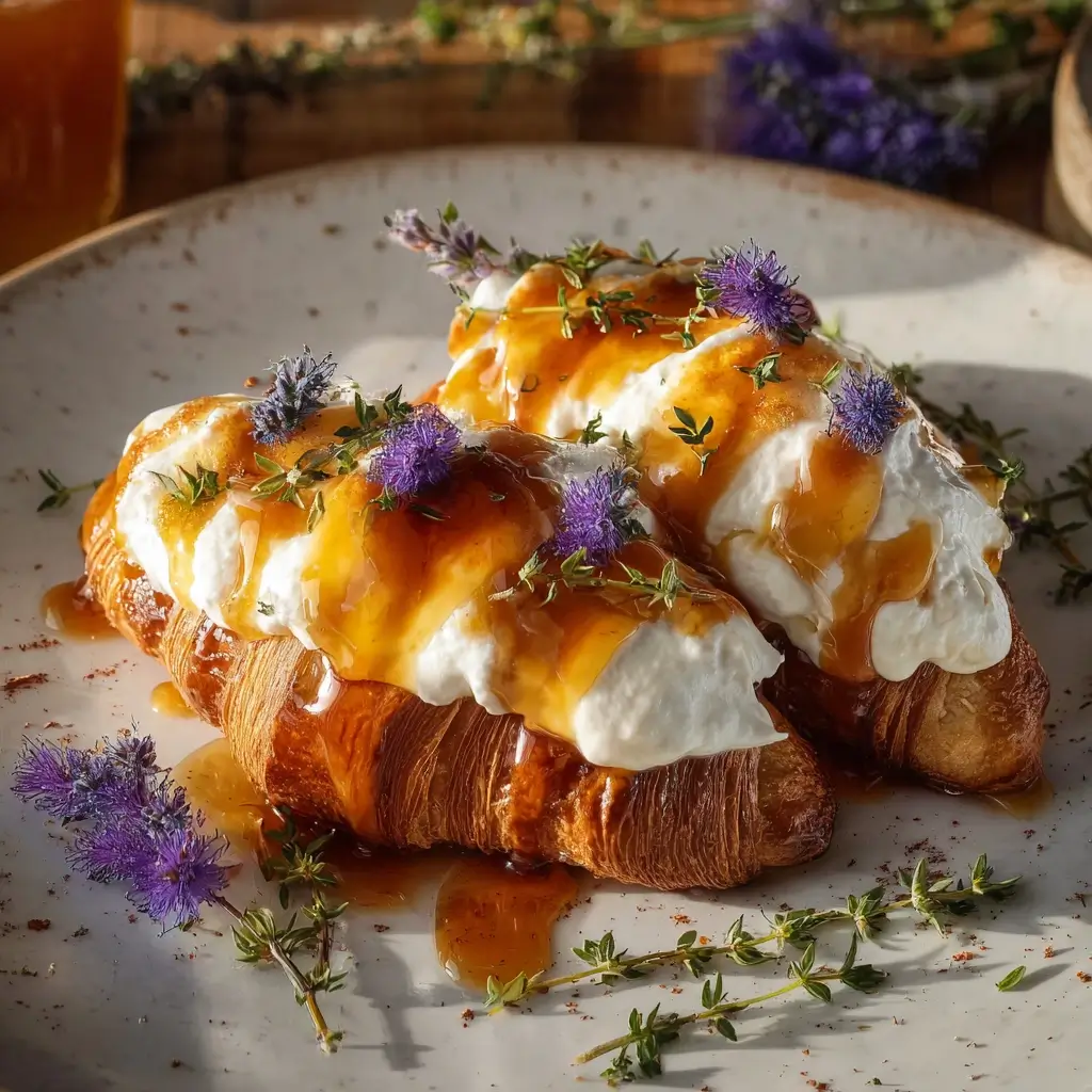 Whipped Ricotta with Honey Croissants