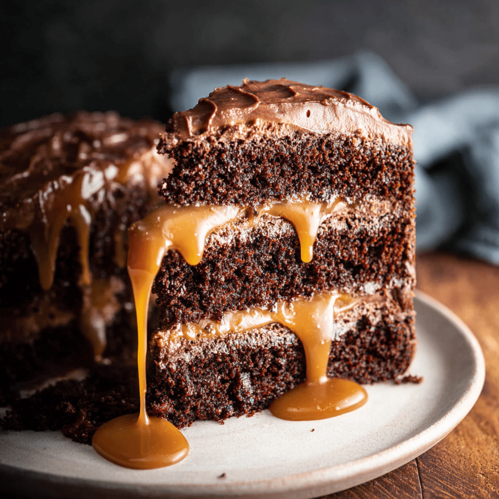 Moist Chocolate Caramel Cake