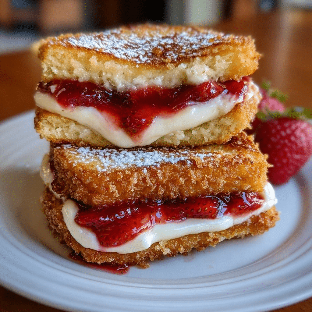 Fried Strawberry Cheesecake Sandwiches