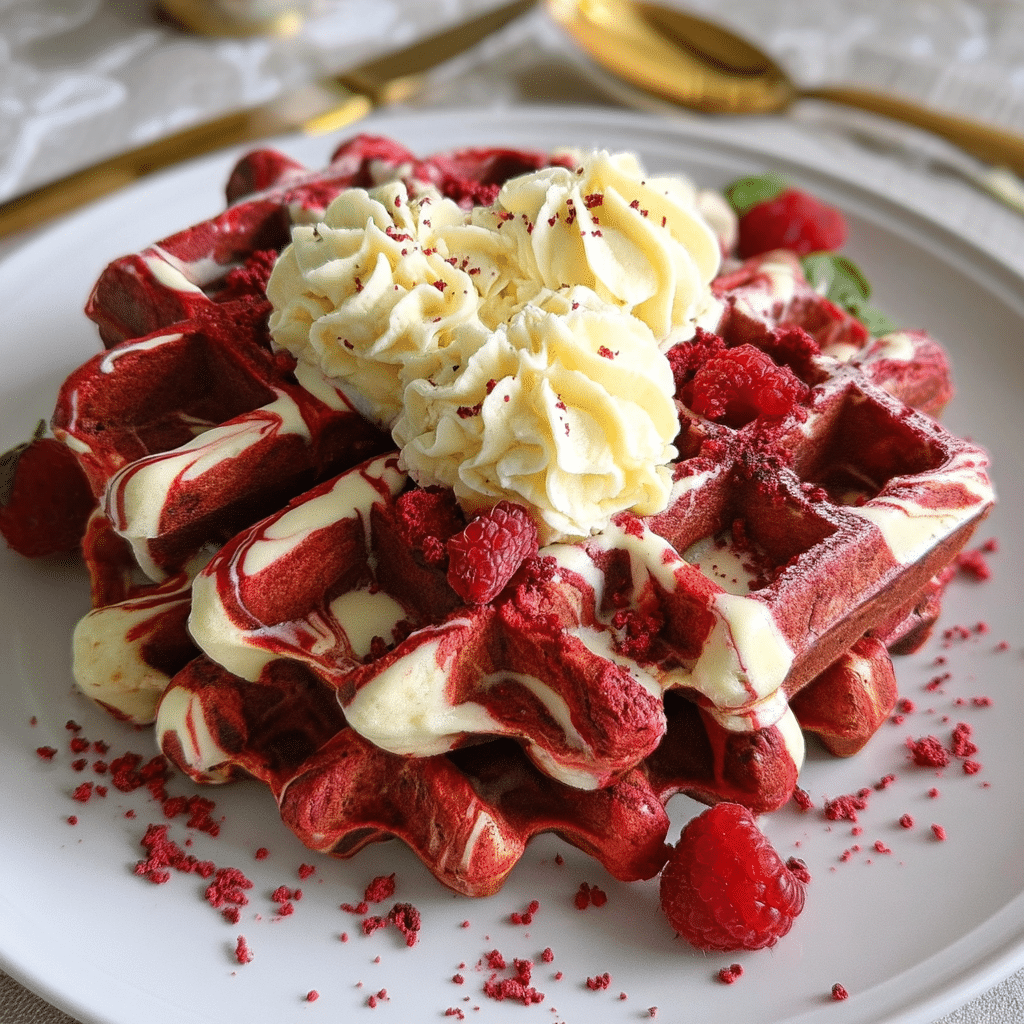 Red Velvet Marble Waffles