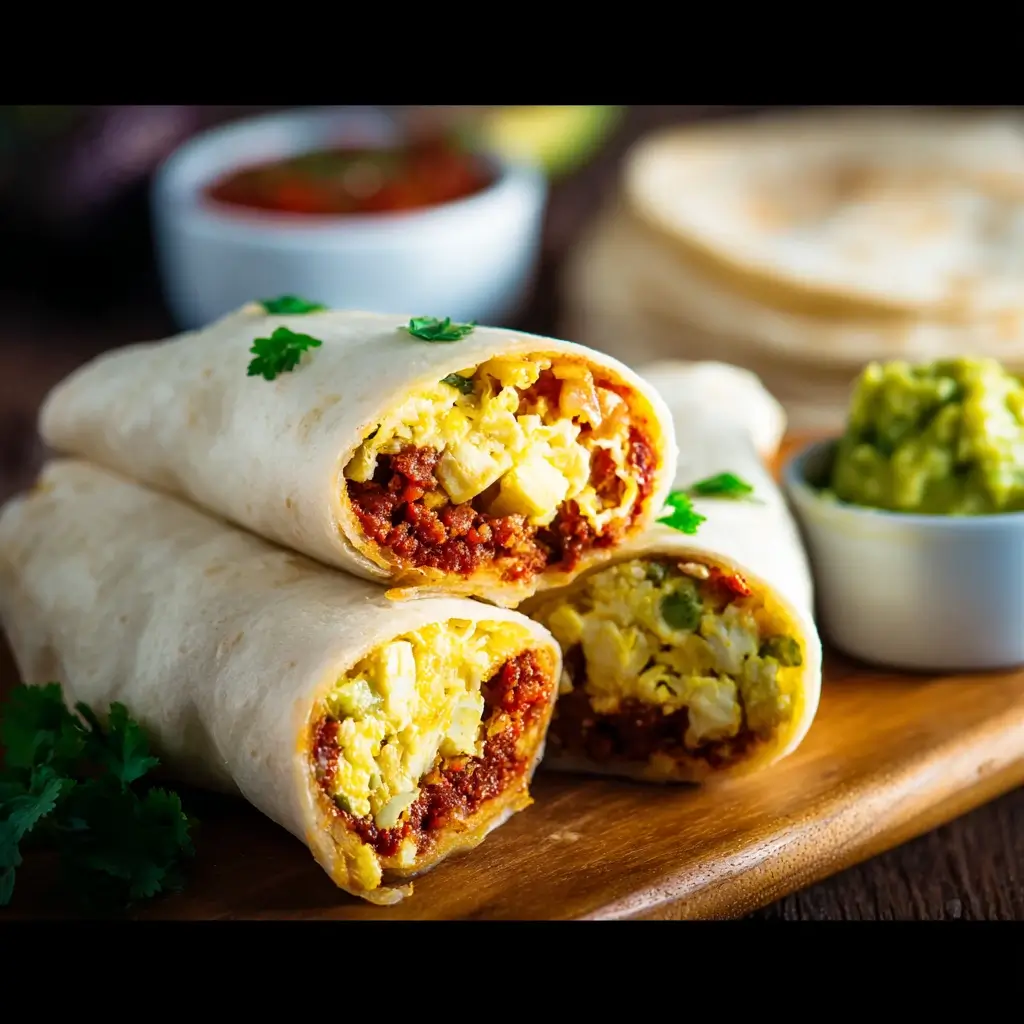 Chorizo and egg burritos