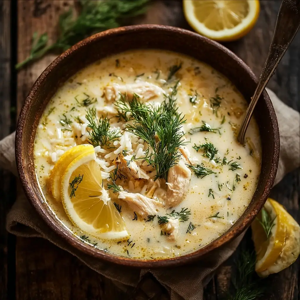 Mediterranean Lemon Chicken Soup