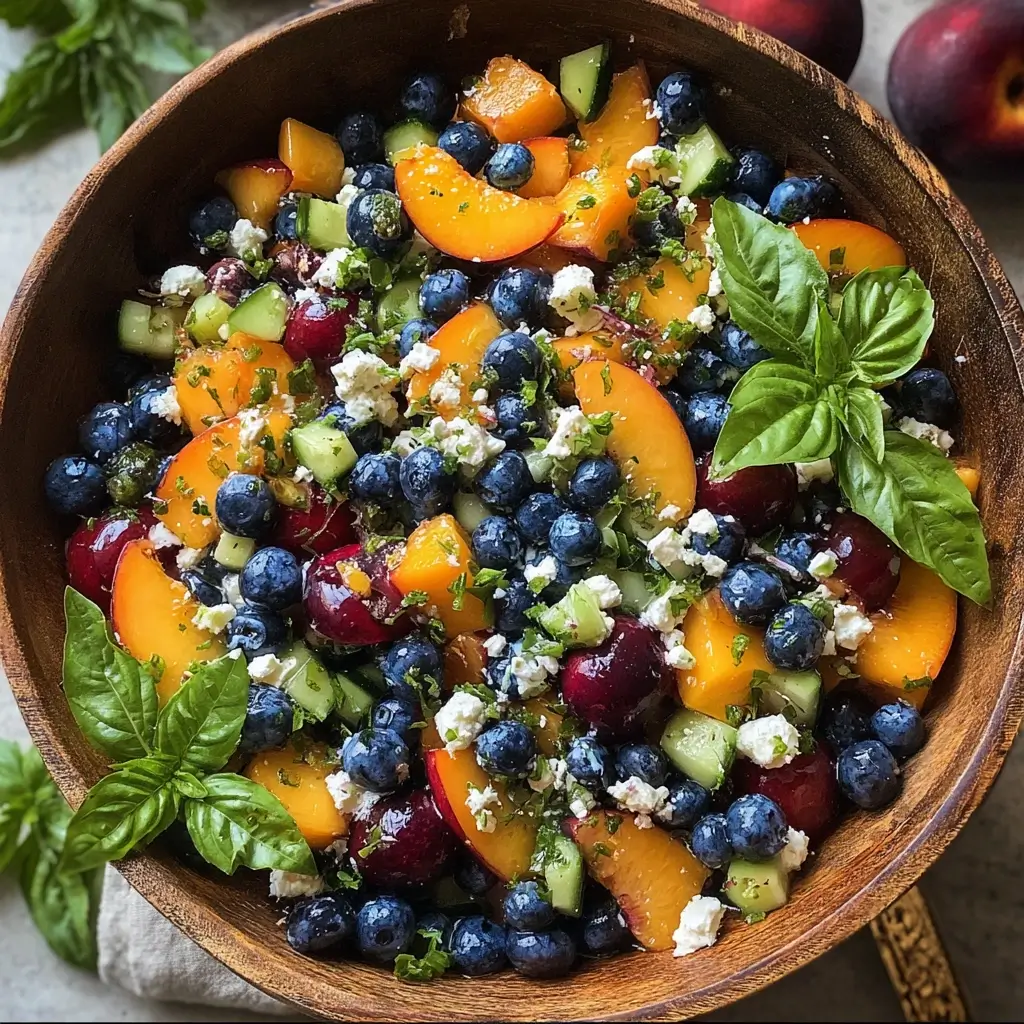 Blueberry Peach Feta Salad