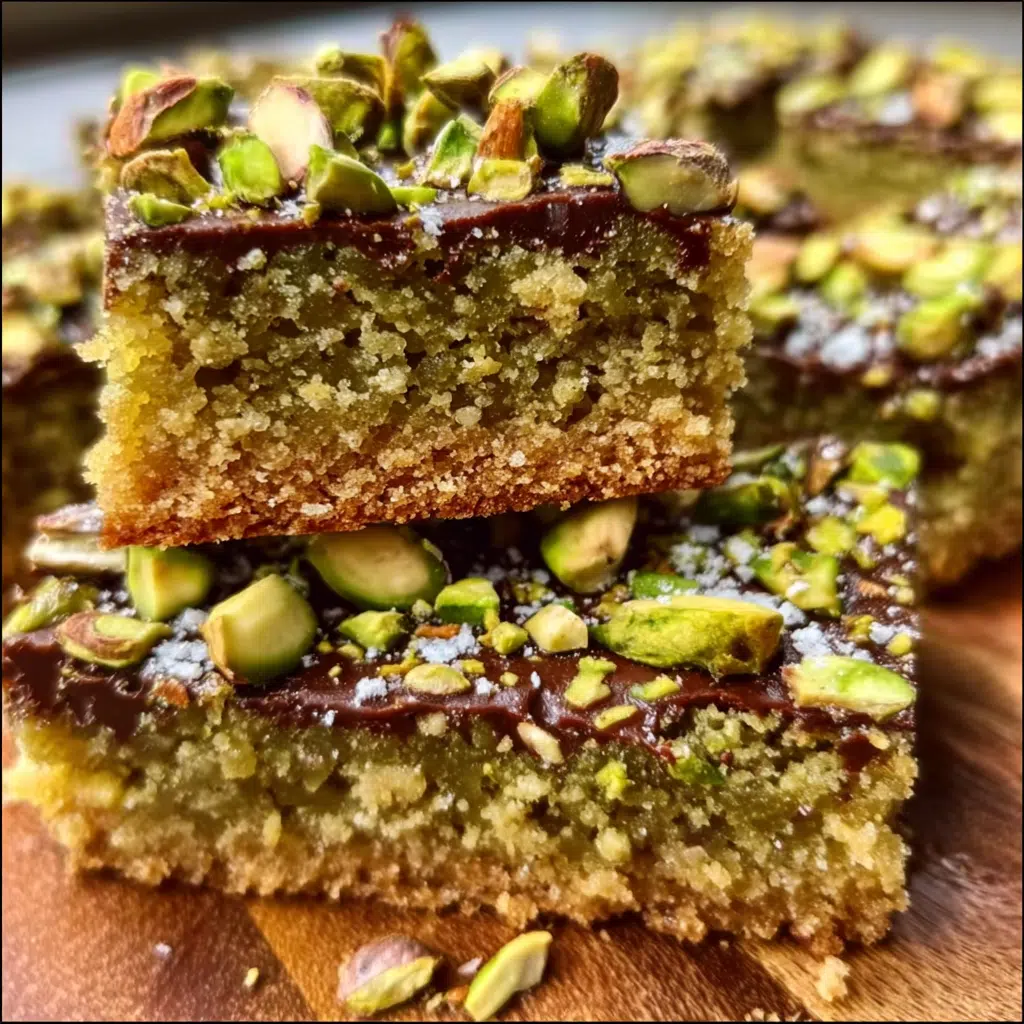 Brown Butter Dubai Pistachio Cookie Bars