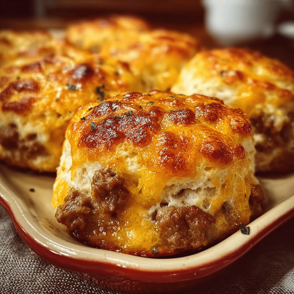 Sausage Cheese Butter Swim Biscuits