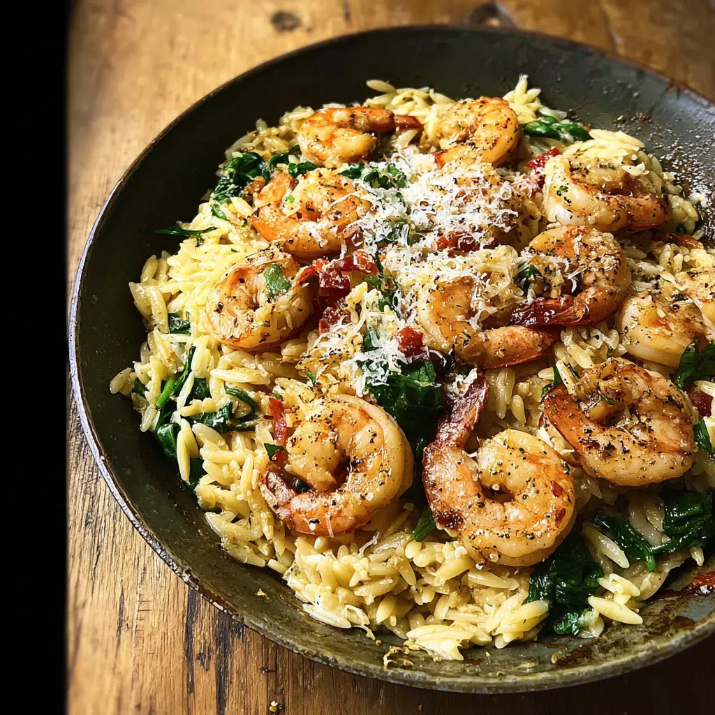 One Pan Parmesan Orzo with Shrimp