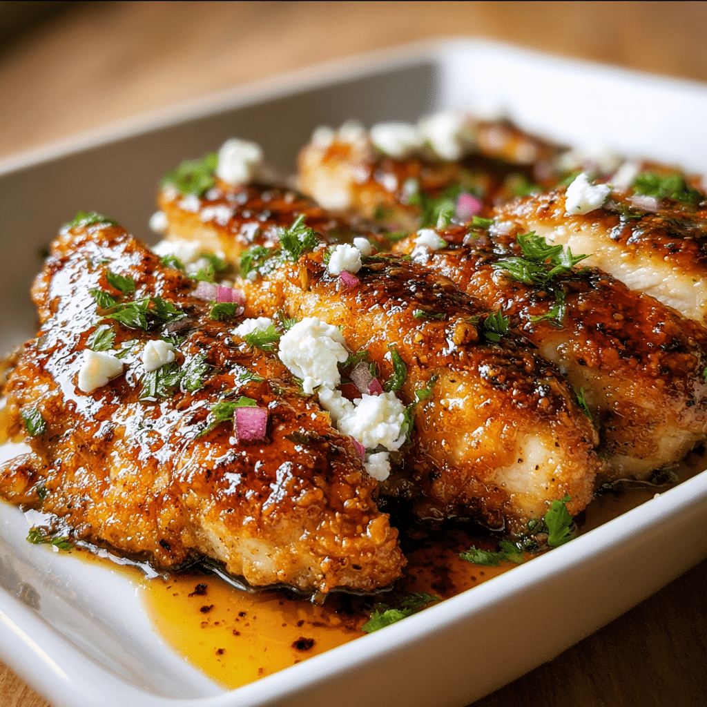 Crispy Hot Honey Feta Chicken