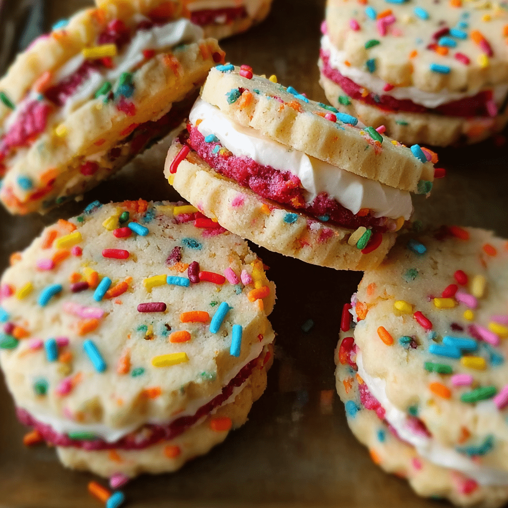 Funfetti Shortbread Sandwich Cookies
