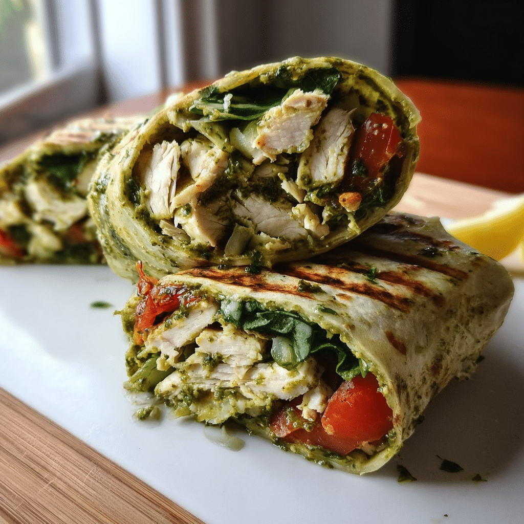 Grilled Pesto Chicken Wraps