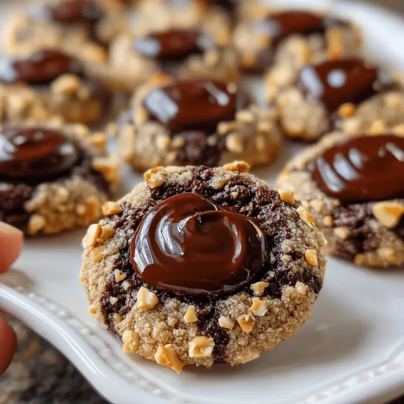 Chocolate Hazelnut Thumbprint Cookies