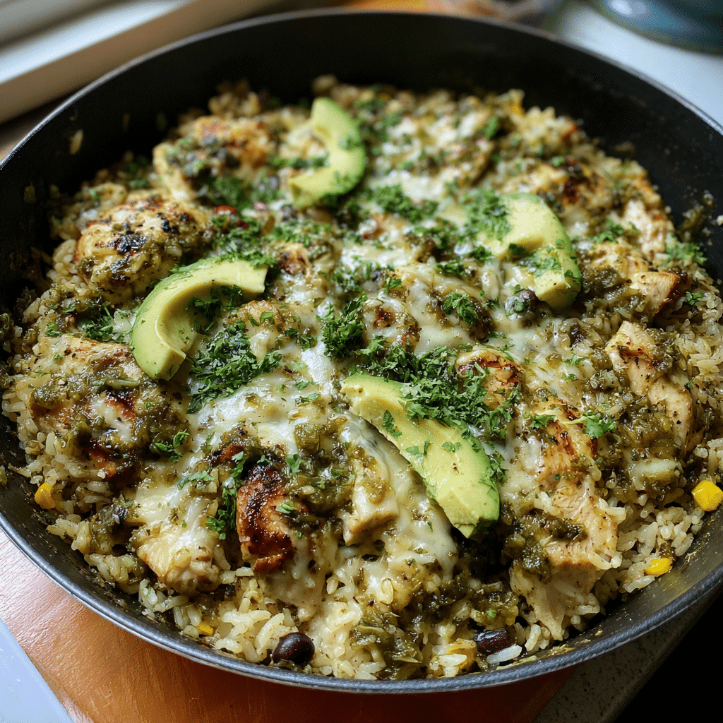 Salsa Verde Chicken & Rice Skillet