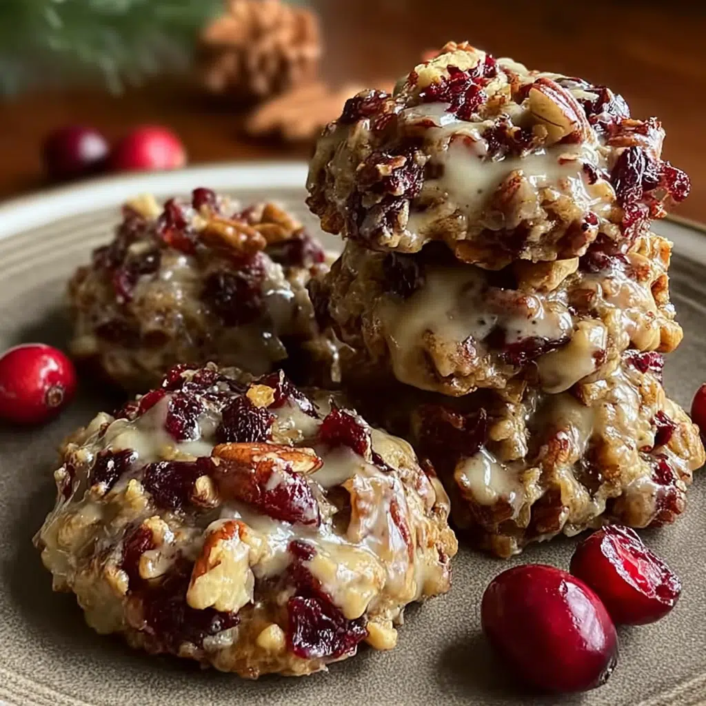 No-Bake Cranberry Pecan Praline Cookies Recipe