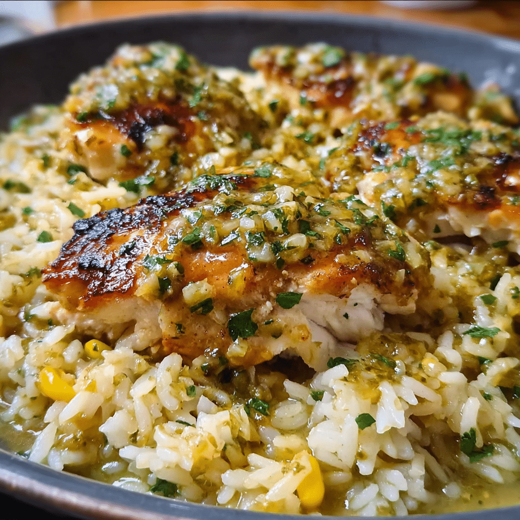 Tender Salsa Verde Chicken and Rice