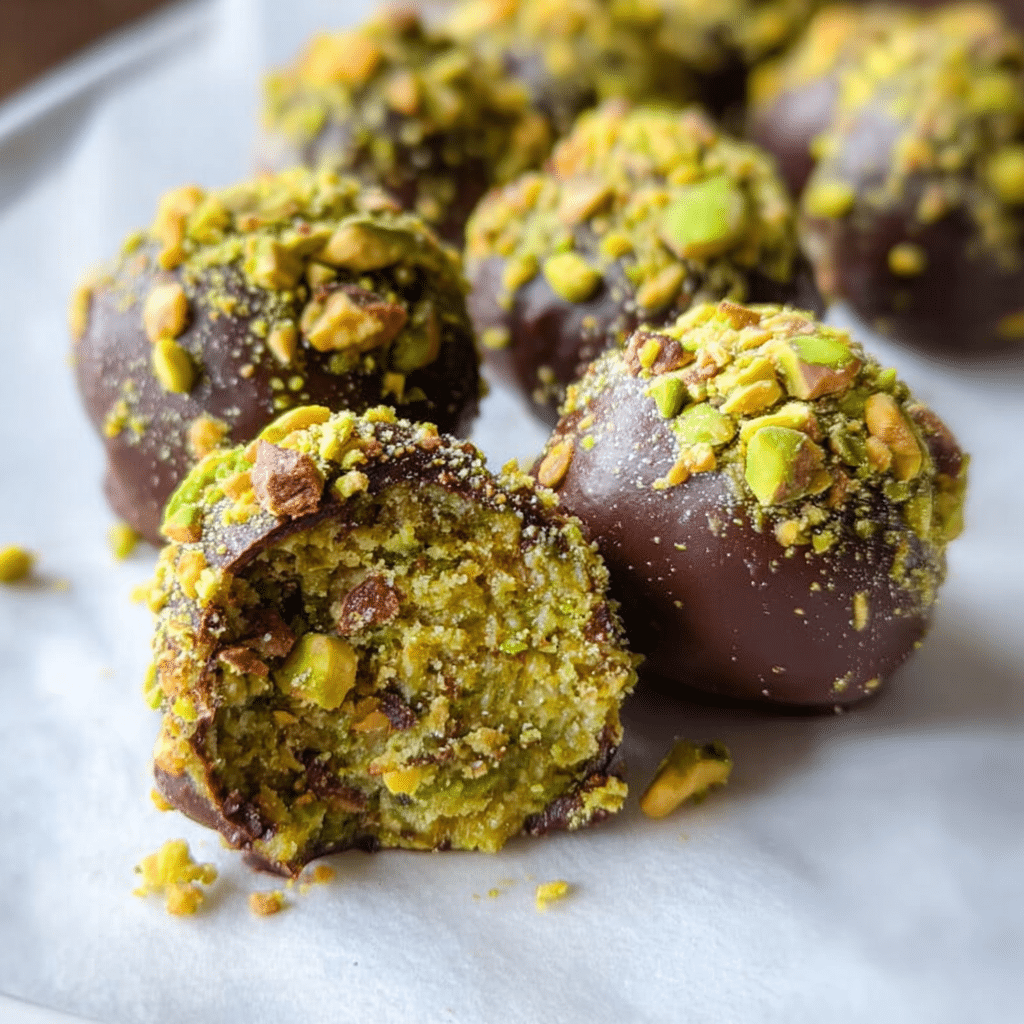 Pistachio Vegan Chocolate Truffles