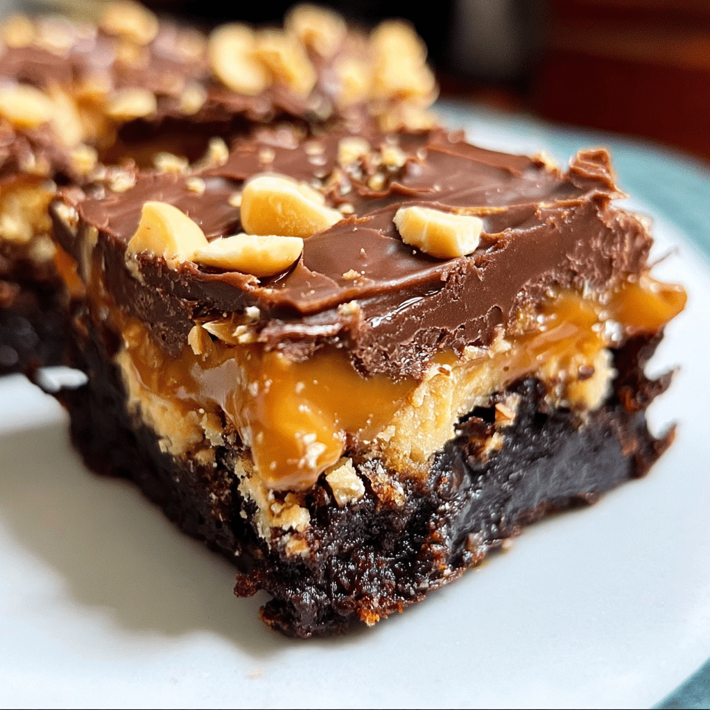 Outrageous Snickers Brownies