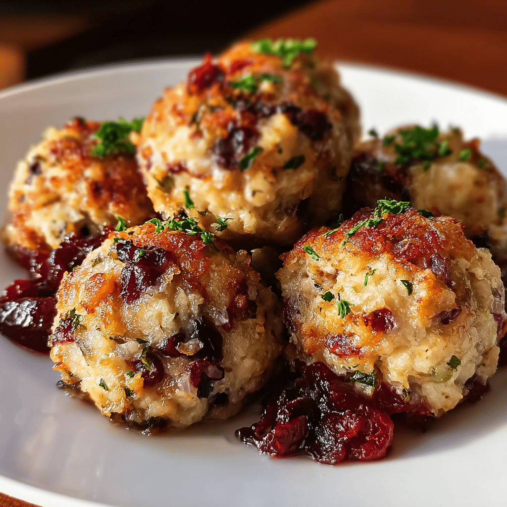 Cranberry Turkey Stuffing Balls
