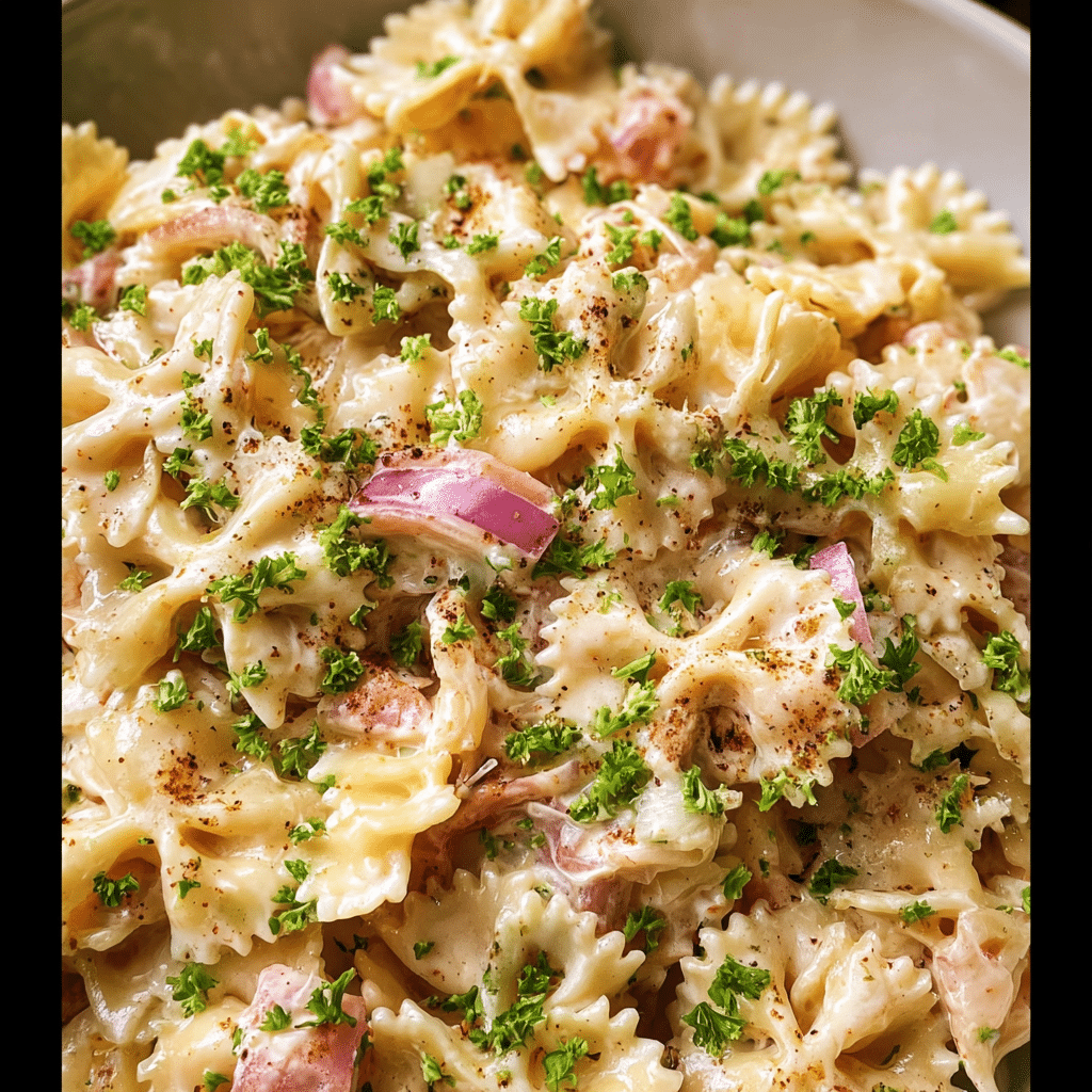 French Onion Dip Pasta Salad