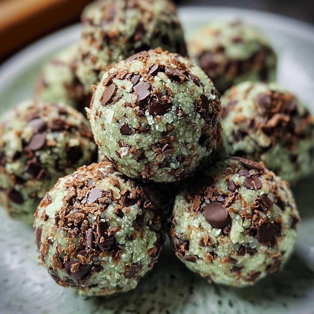 Crispy Mint Chocolate Chip Balls