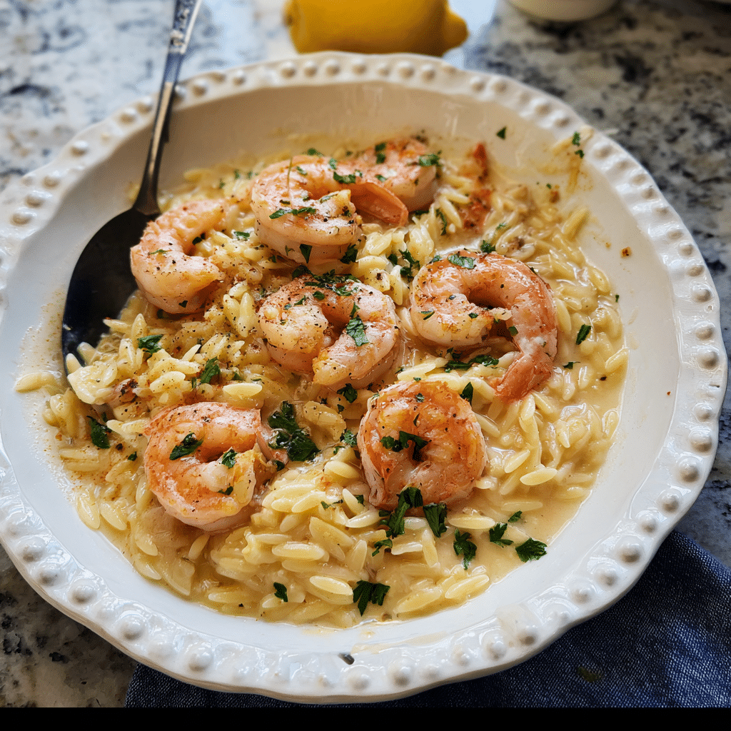 Creamy Shrimp Scampi With Orzo
