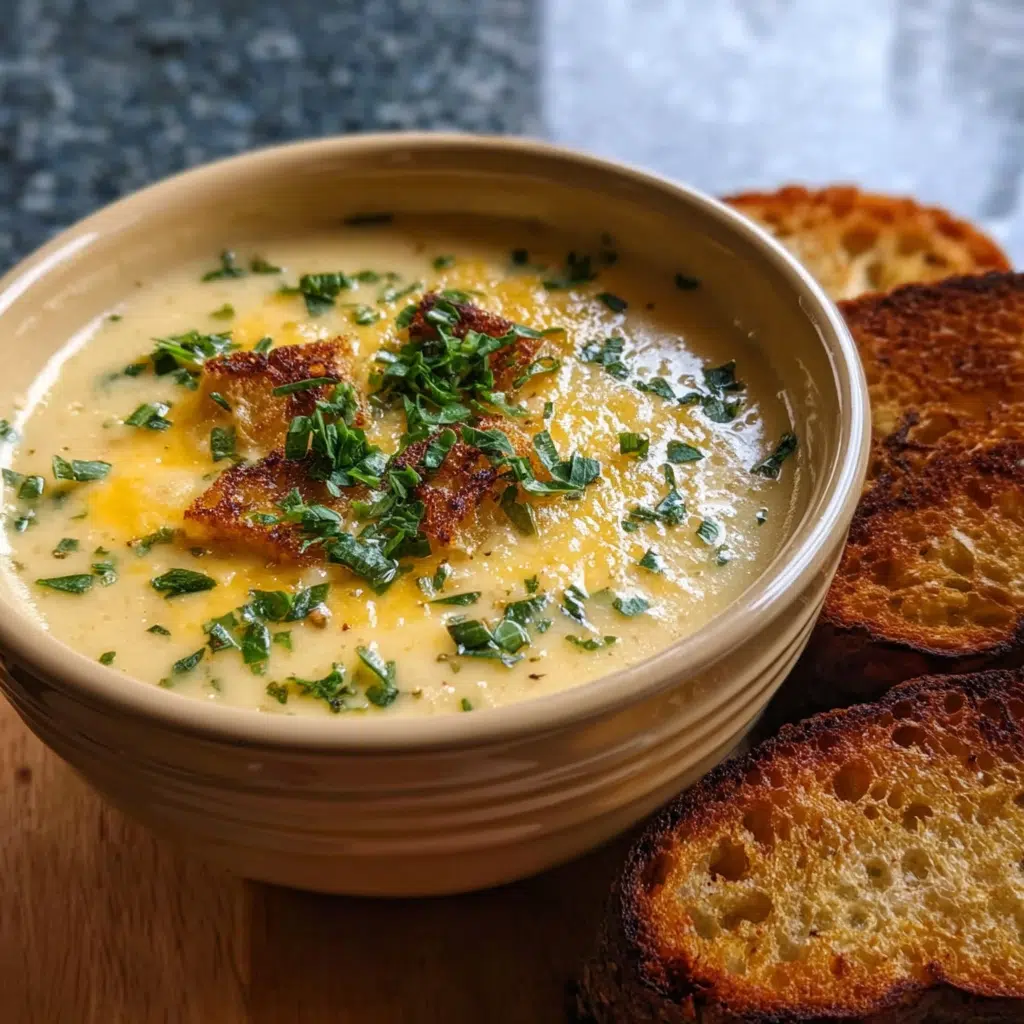 Hearty Cheddar Garlic Herb Potato Soup