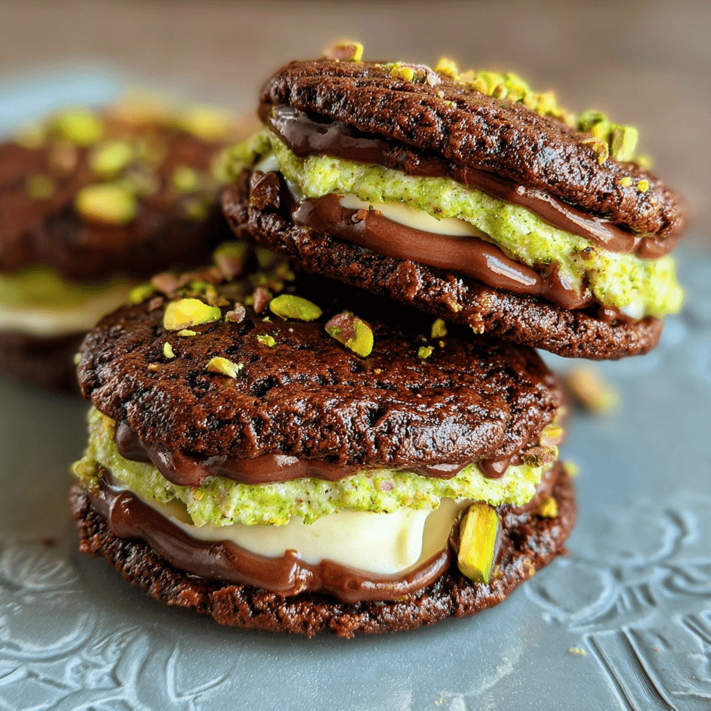 Chocolate-Pistachio Sandwich Cookies