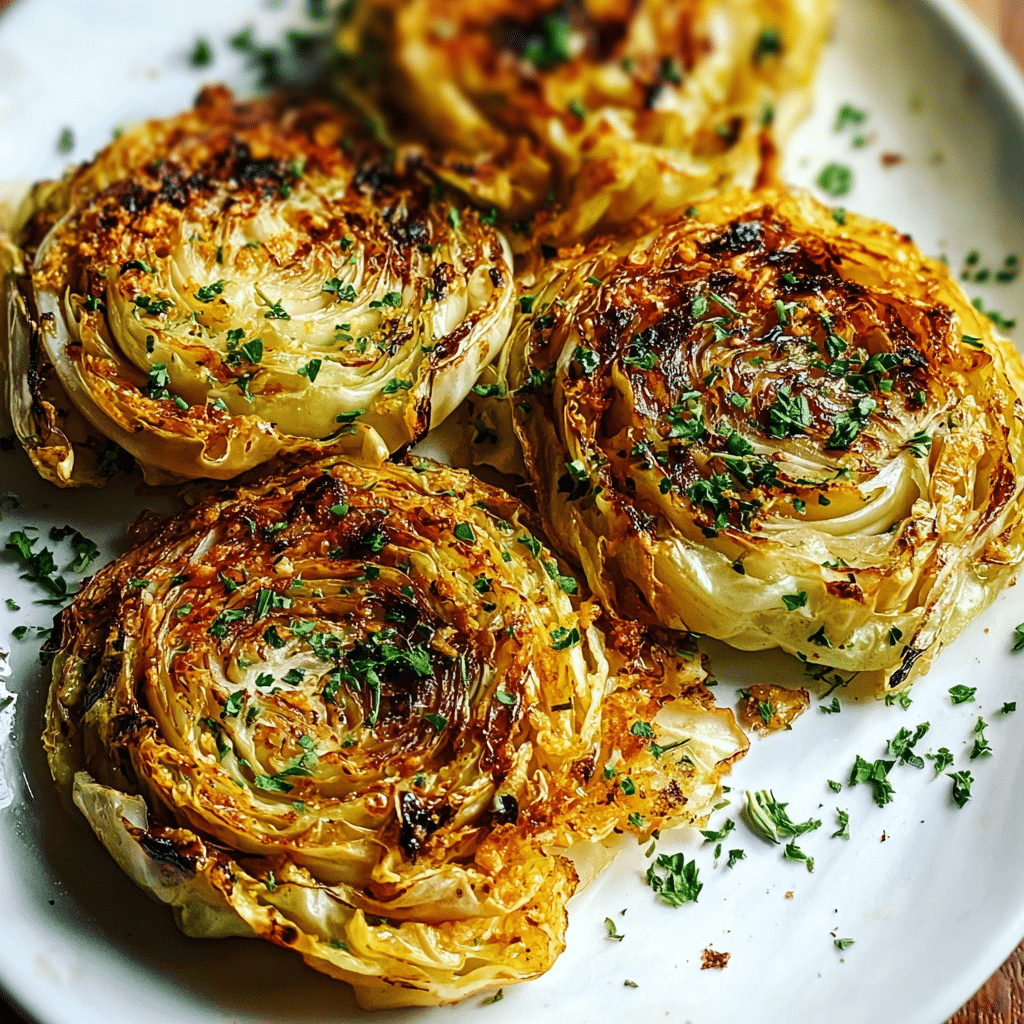 Savory Oven Roasted Garlic Cabbage Steaks