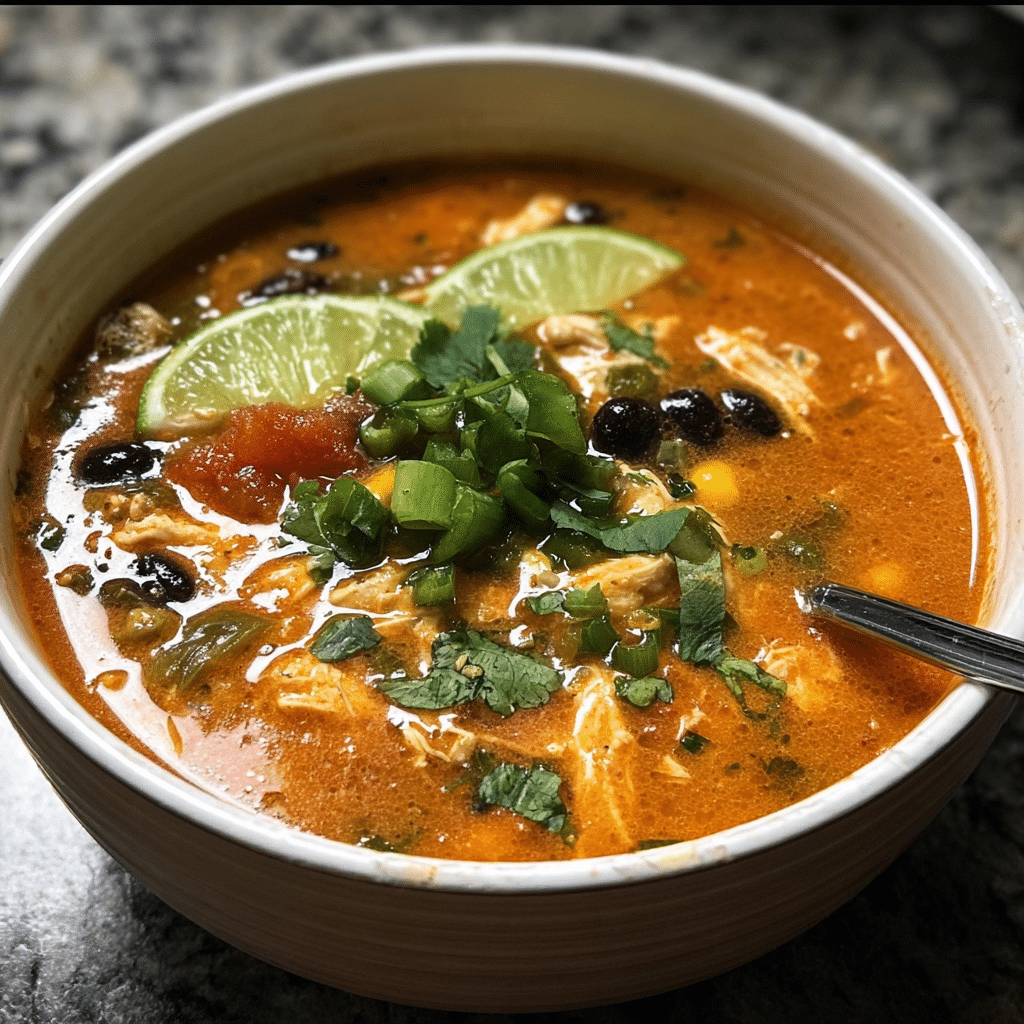 Easy Chicken Poblano Black Bean Soup