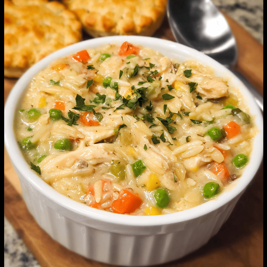 Creamy Chicken Pot Pie Orzo