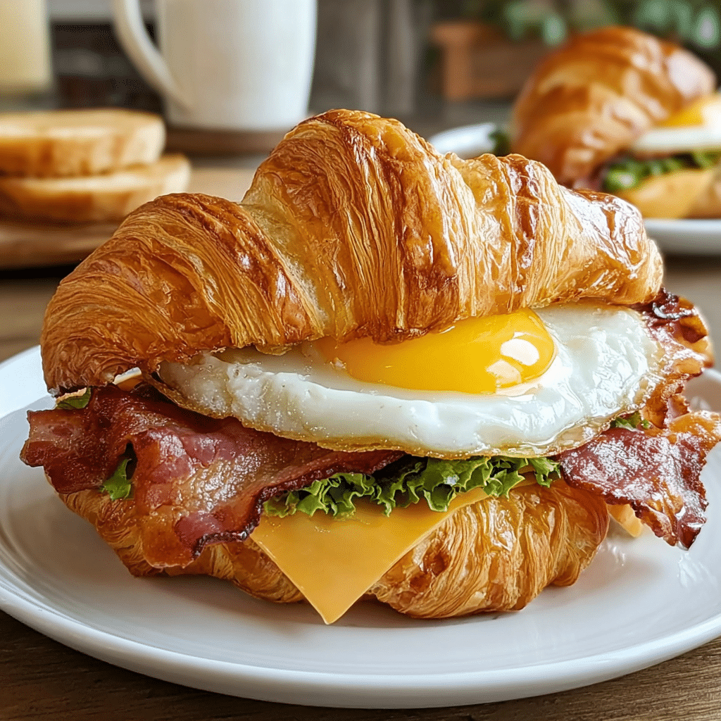 Maple Mustard Croissant Breakfast Sandwich