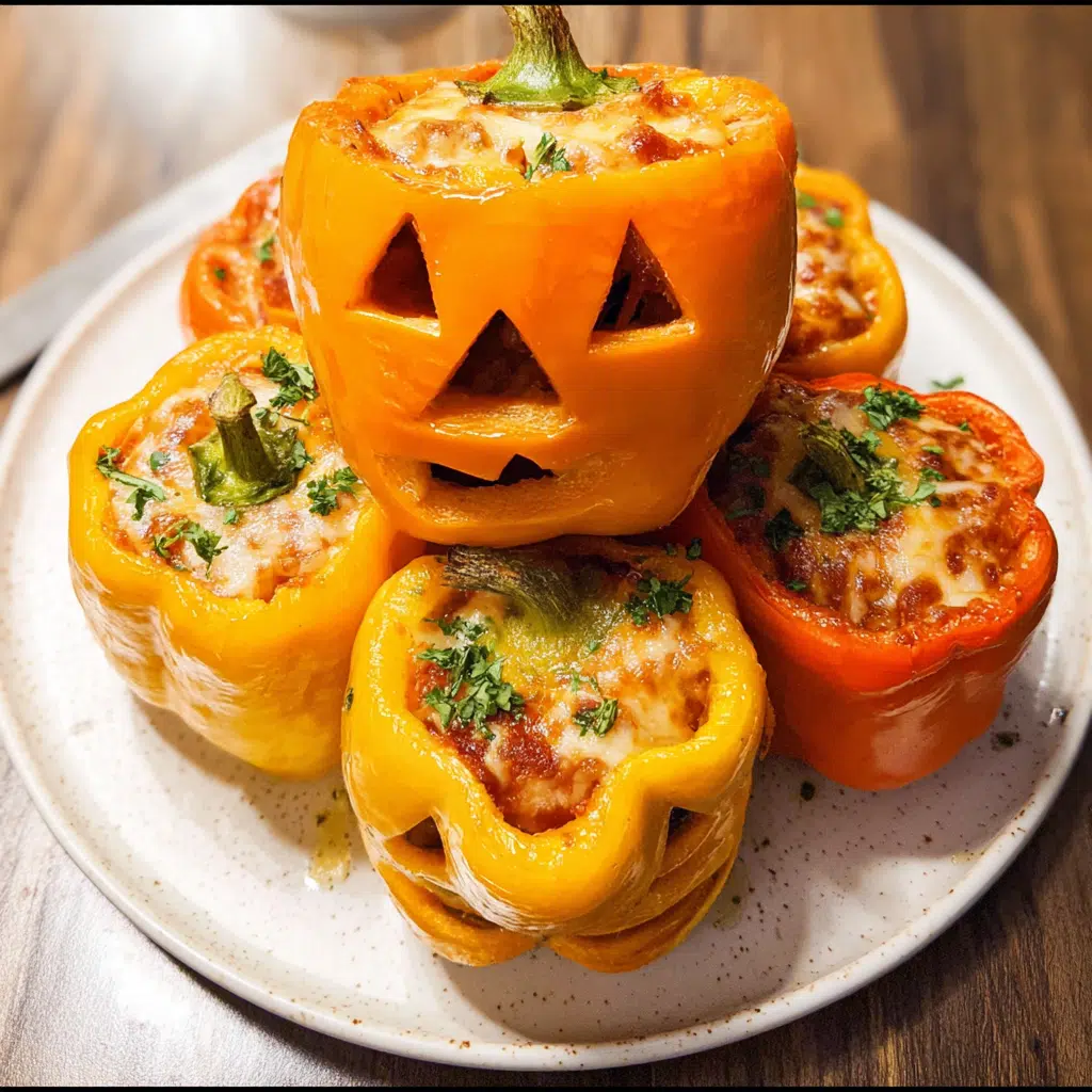 Jack O'Lantern Stuffed Peppers