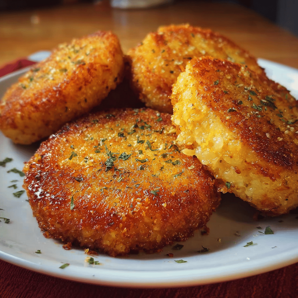 Cheesy Fried Grit Cakes