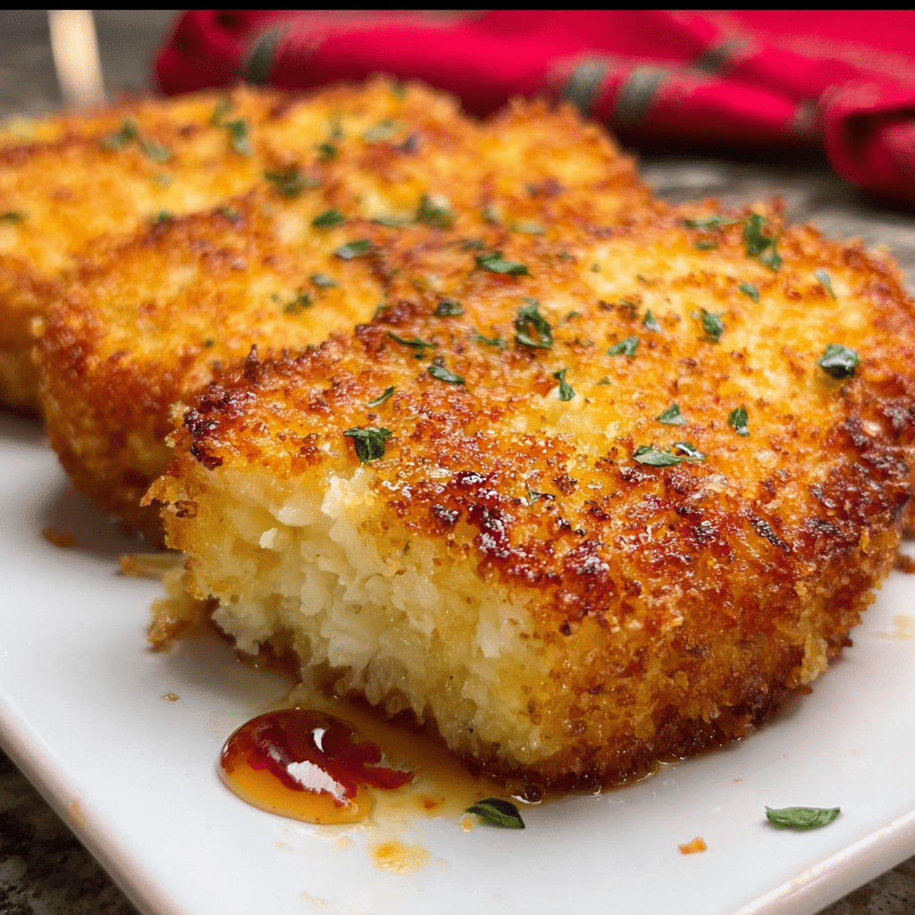 Cheesy Fried Grit Cakes 