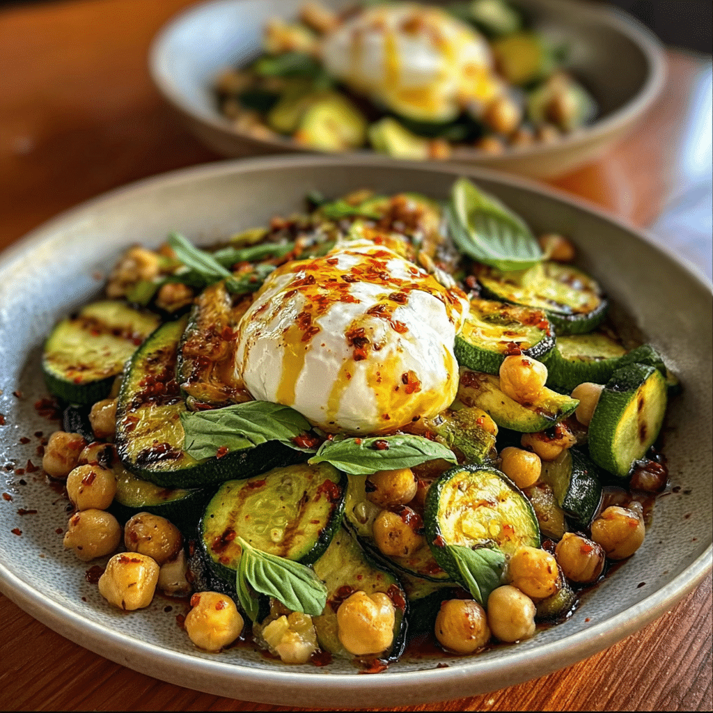 Grilled Zucchini Chickpea Salad