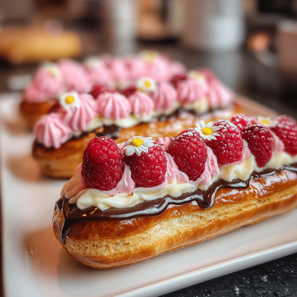 Lemon Raspberry Eclairs