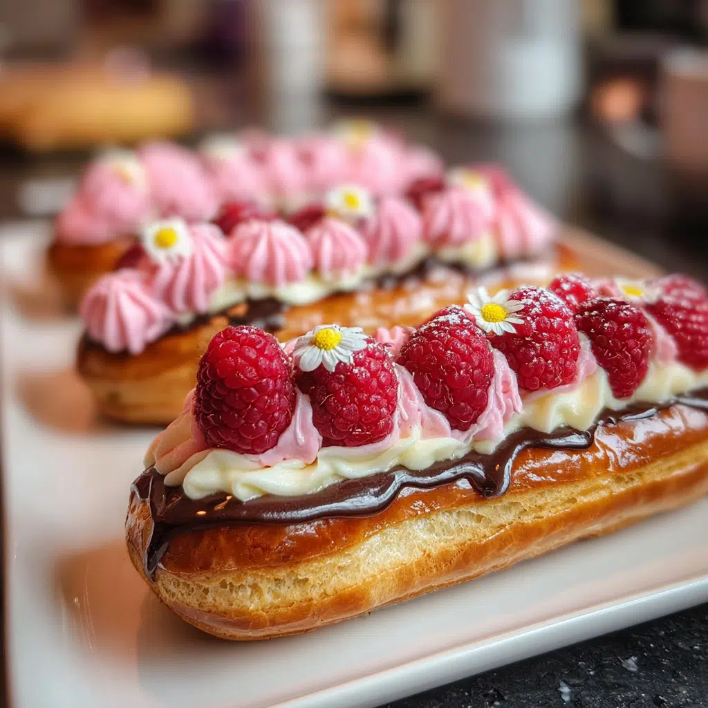 Lemon Raspberry Eclairs