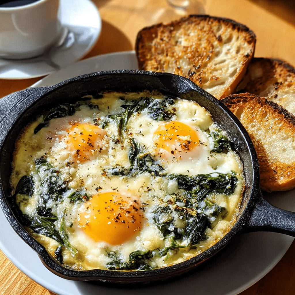 Savory Baked Eggs Florentine