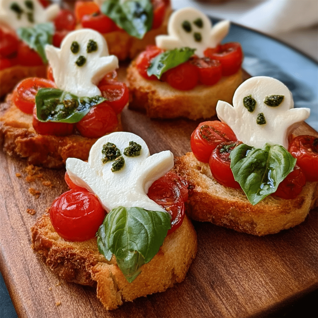 Caprese Crostini Ghosts