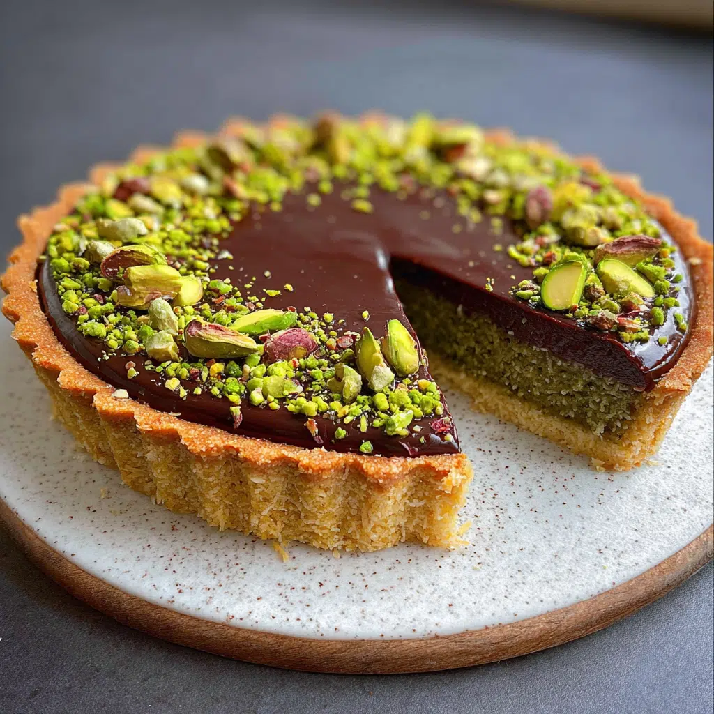 Dubai Chocolate Tart with Pistachio Kataifi Filling