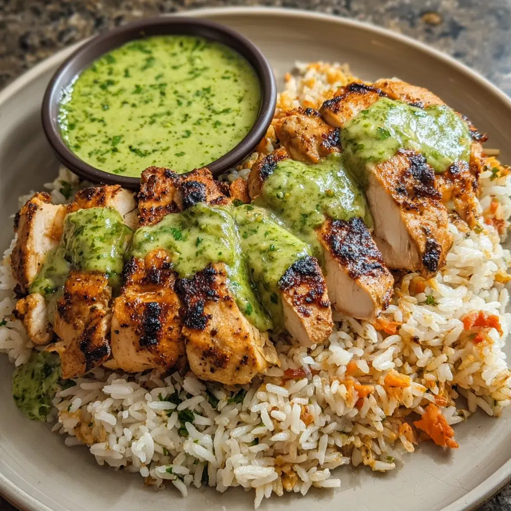 Easy Peruvian Chicken And Rice with Green Sauce