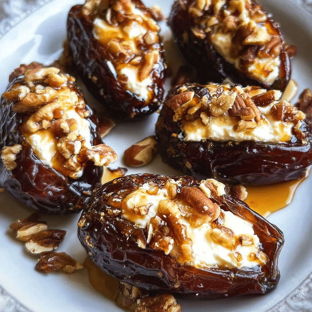 Mascarpone Stuffed Dates with Maple Drizzle