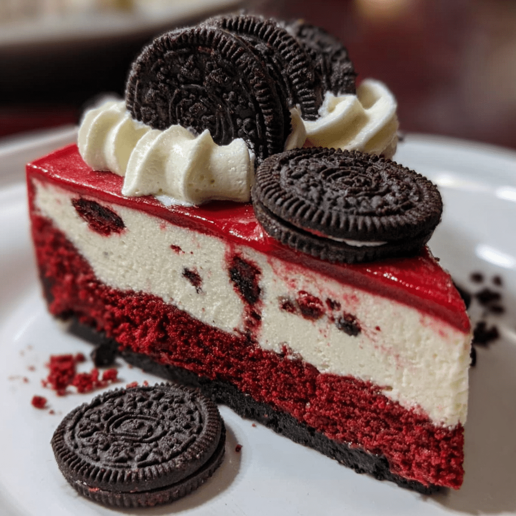 Red Velvet Oreo Cheesecake