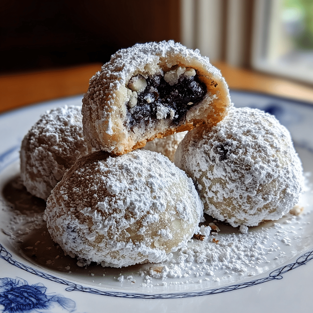 Soft Blueberry Almond Snowball Cookies
