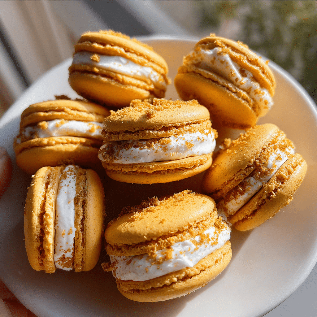 Pumpkin Cheesecake Macarons