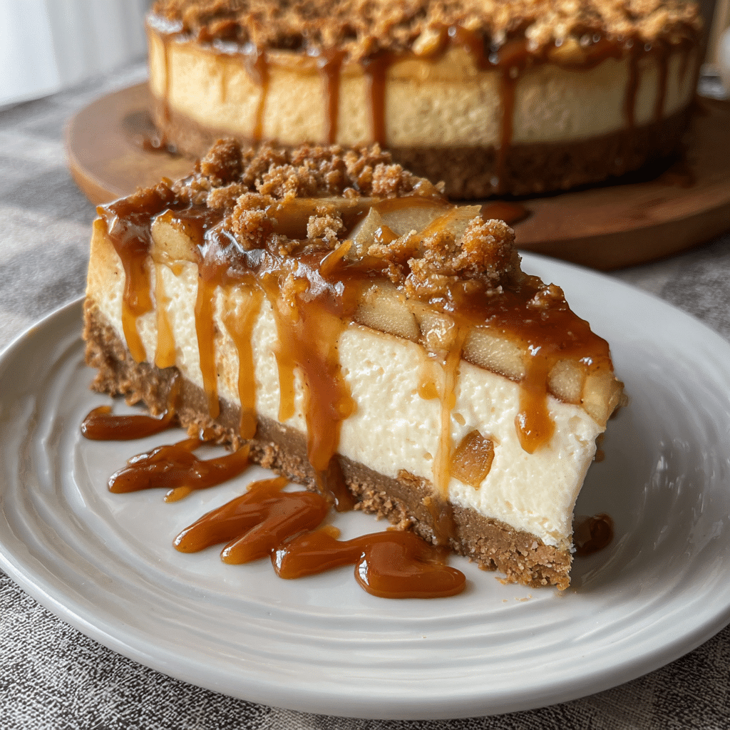 Salted Caramel Apple Pie Cheesecake combines creamy cheesecake