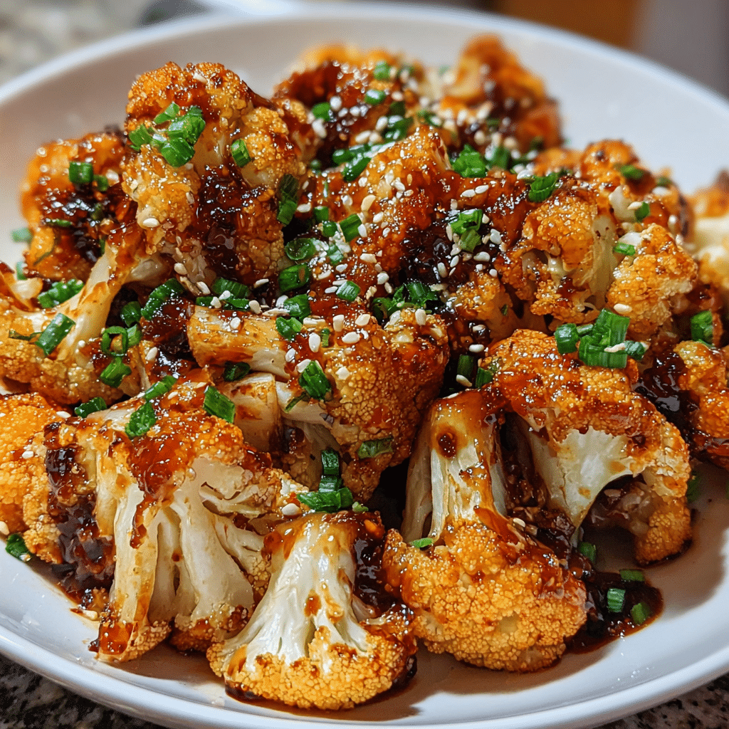 Sweet and Spicy Baked Cauliflower