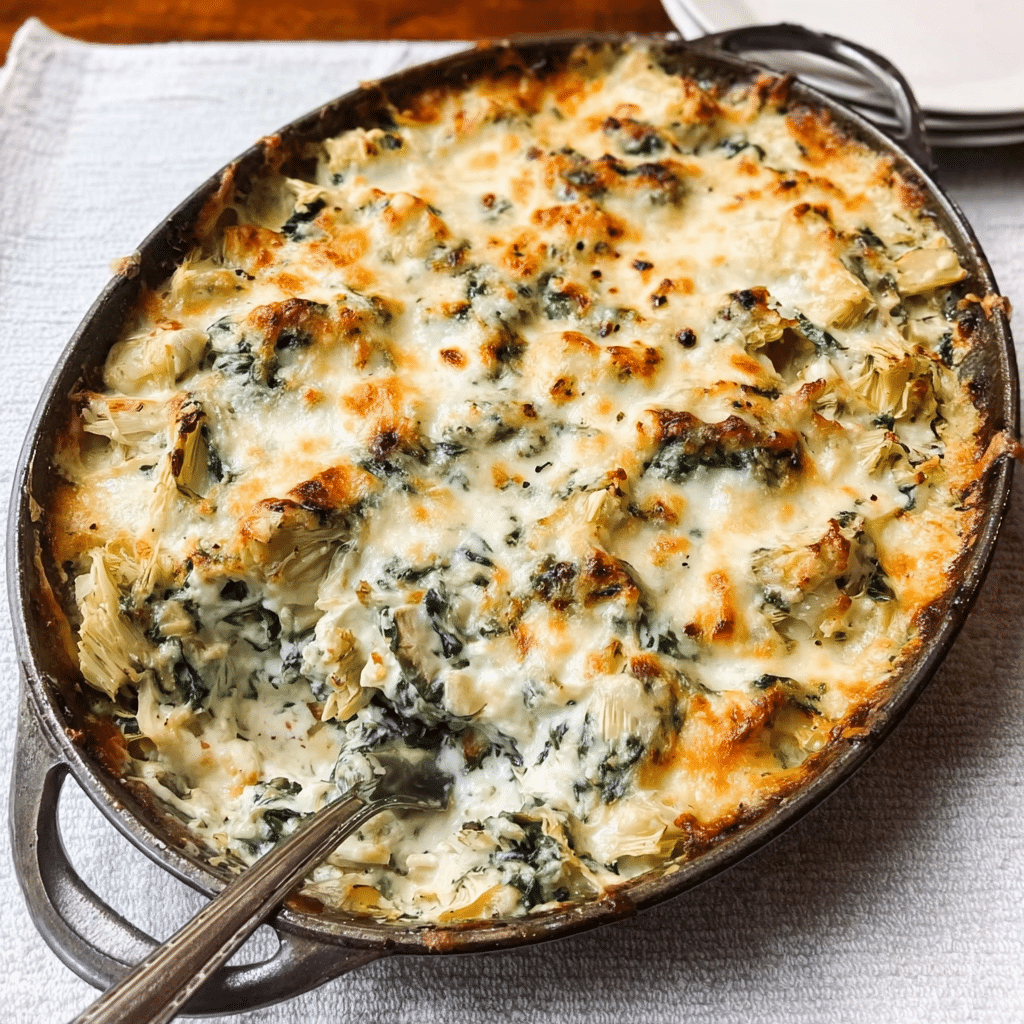 High Protein Spinach Artichoke Bake